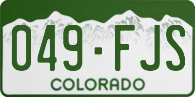 CO license plate 049FJS