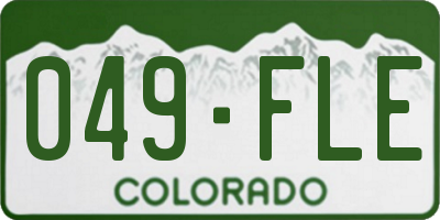 CO license plate 049FLE