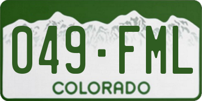 CO license plate 049FML