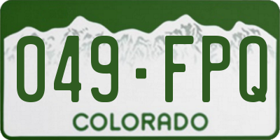 CO license plate 049FPQ
