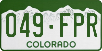 CO license plate 049FPR