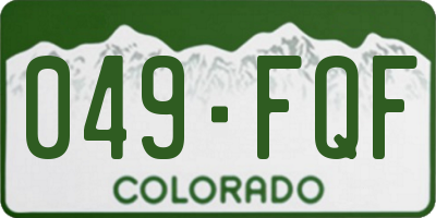 CO license plate 049FQF