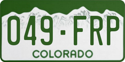 CO license plate 049FRP