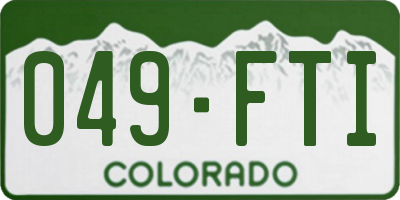 CO license plate 049FTI