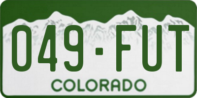 CO license plate 049FUT
