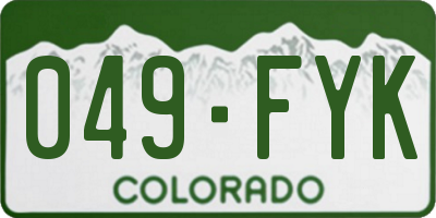 CO license plate 049FYK