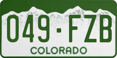 CO license plate 049FZB