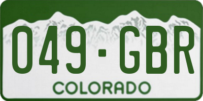 CO license plate 049GBR