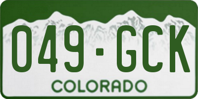 CO license plate 049GCK