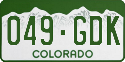 CO license plate 049GDK