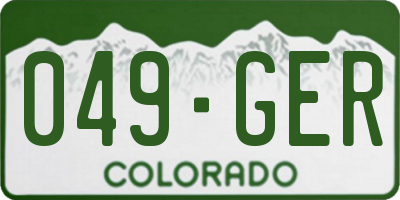 CO license plate 049GER