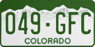 CO license plate 049GFC