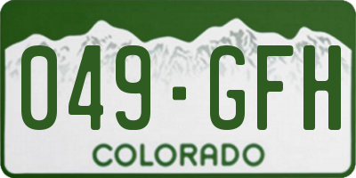 CO license plate 049GFH