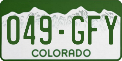 CO license plate 049GFY