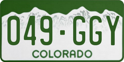 CO license plate 049GGY