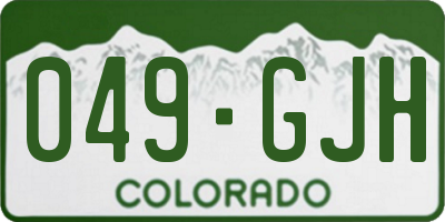 CO license plate 049GJH