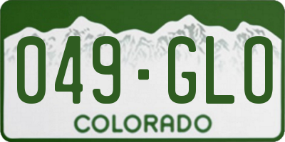 CO license plate 049GLO