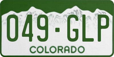 CO license plate 049GLP