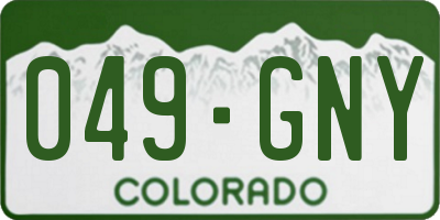 CO license plate 049GNY