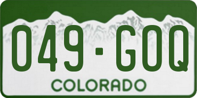 CO license plate 049GOQ