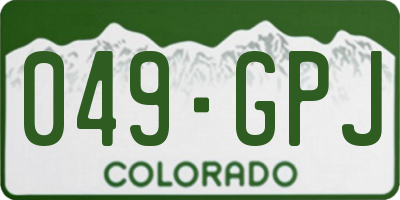 CO license plate 049GPJ