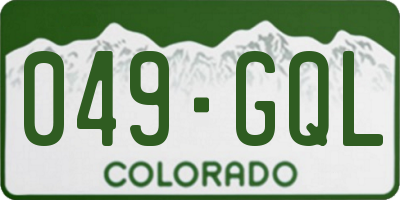 CO license plate 049GQL