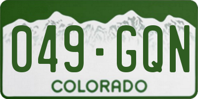CO license plate 049GQN