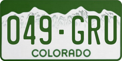 CO license plate 049GRU