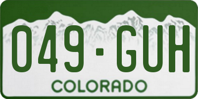 CO license plate 049GUH