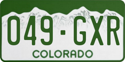 CO license plate 049GXR