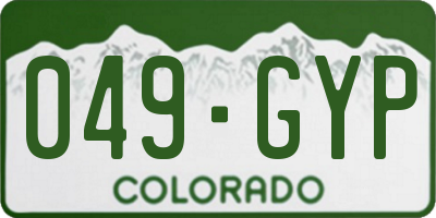 CO license plate 049GYP