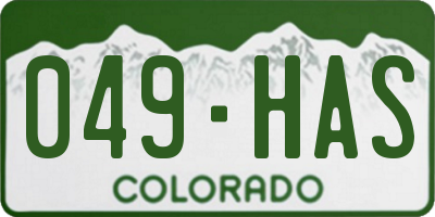 CO license plate 049HAS
