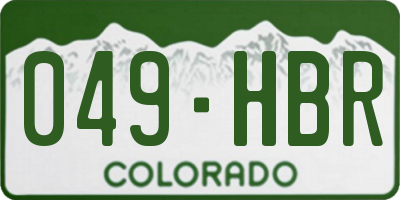 CO license plate 049HBR