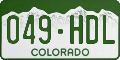 CO license plate 049HDL