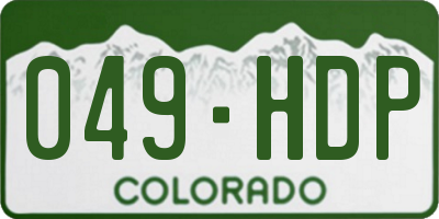CO license plate 049HDP