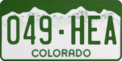 CO license plate 049HEA