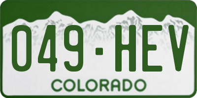 CO license plate 049HEV
