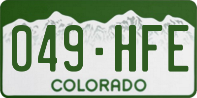 CO license plate 049HFE