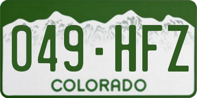 CO license plate 049HFZ