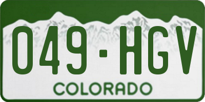 CO license plate 049HGV