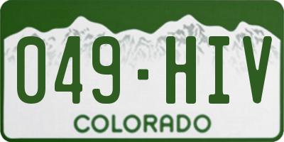 CO license plate 049HIV