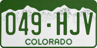 CO license plate 049HJV