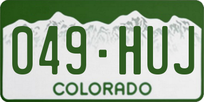 CO license plate 049HUJ