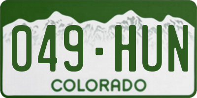 CO license plate 049HUN