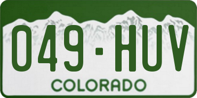 CO license plate 049HUV