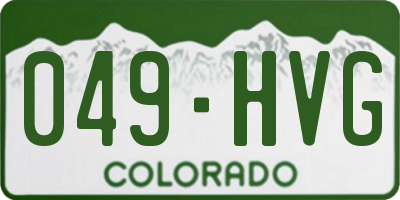 CO license plate 049HVG