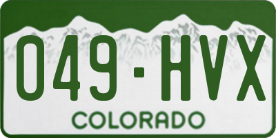 CO license plate 049HVX