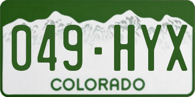 CO license plate 049HYX