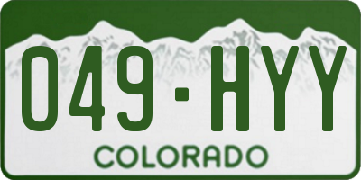 CO license plate 049HYY