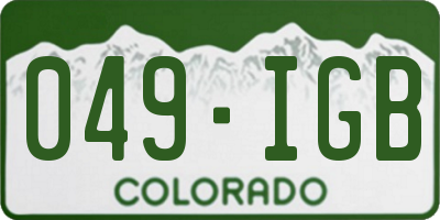 CO license plate 049IGB